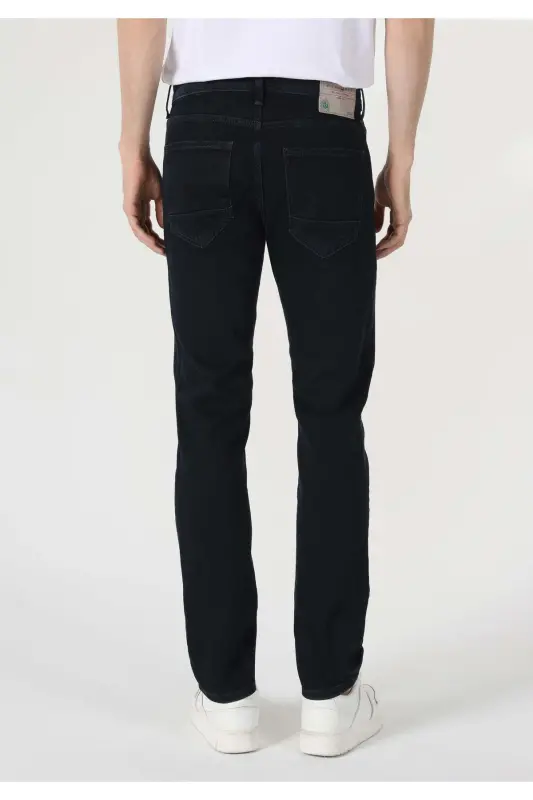 Karl Straight Fit Low Waist Straight Leg Blue Men's Jean Pants - 2