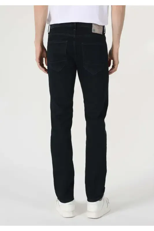 Karl Straight Fit Low Waist Straight Leg Blue Men's Jean Pants - 2