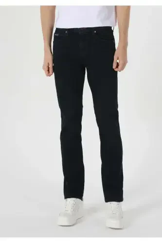 Karl Straight Fit Low Waist Straight Leg Blue Men's Jean Pants - 4