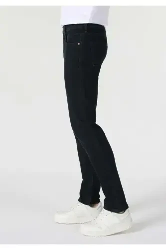 Karl Straight Fit Low Waist Straight Leg Blue Men's Jean Pants - 5