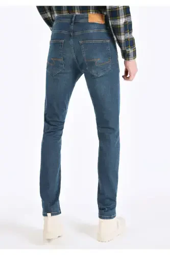 Karl Straight Fit Low Waist Straight Leg Blue Men's Pants - COLIN’S (1)