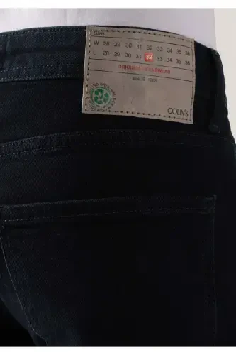 Karl to'g'ri kesilgan pastki bel to'g'ri oyoqli ko'k erkaklar jinsi shimlari - 7