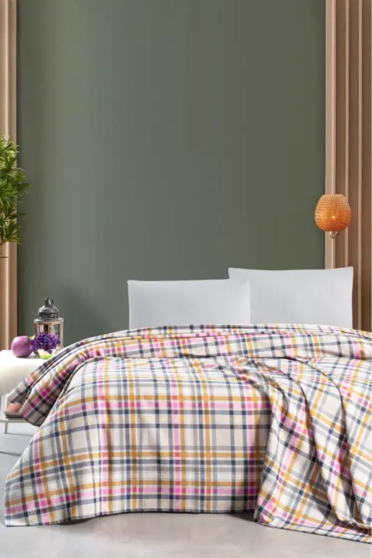 Karla Double Pique Bedspread 220x230-Purple - 1