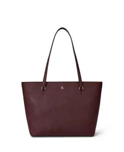 Karly Crosshatch Leather Medium Shopper Tote Bag - Dark Garnet - 1