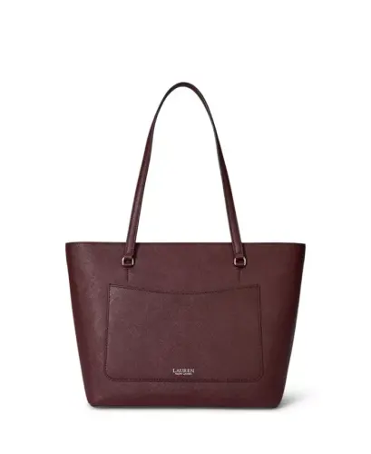 Karly Crosshatch Leather Medium Shopper Tote Bag - Dark Garnet - 4