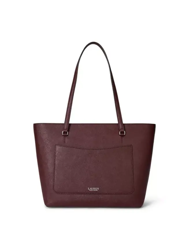 Karly Crosshatch Leather Medium Shopper Tote Bag - Dark Garnet - 4