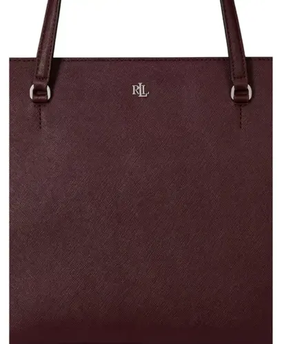 Karly Crosshatch Leather Medium Shopper Tote Bag - Dark Garnet - 6