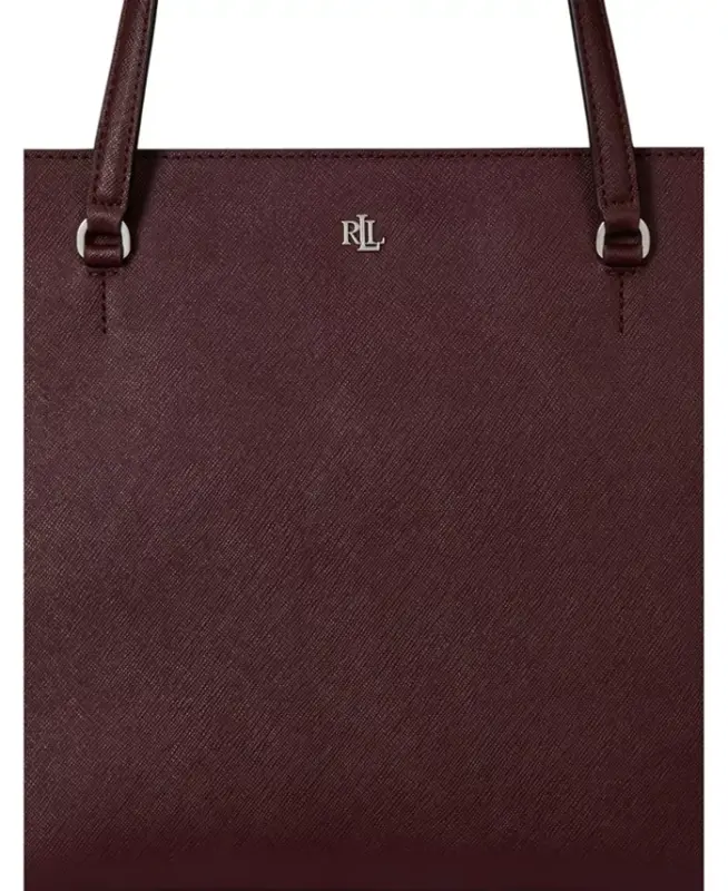 Karly Crosshatch Leather Medium Shopper Tote Bag - Dark Garnet - 6