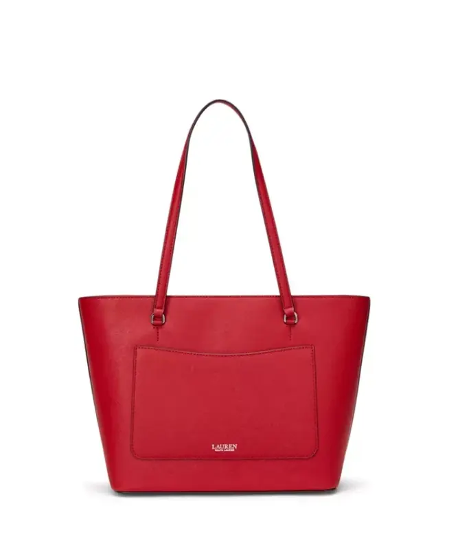 Karly Crosshatch Leather Medium Shopper Tote Bag - Festive Red - 3