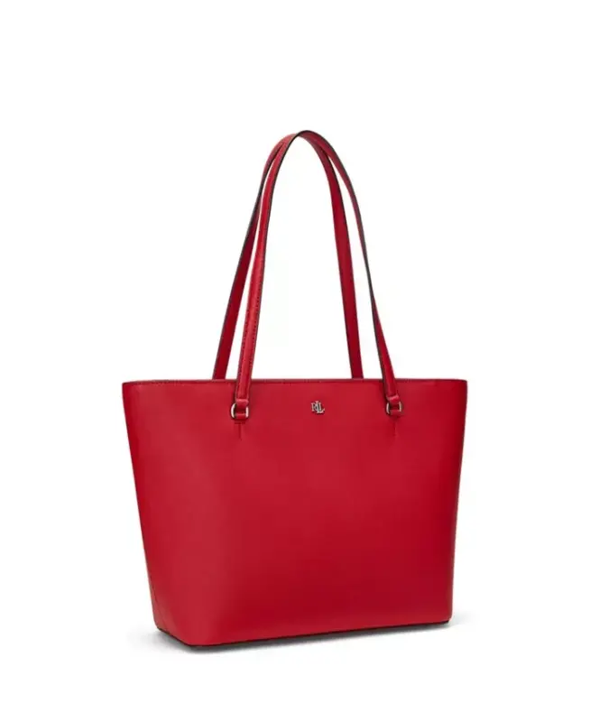 Karly Crosshatch Leather Medium Shopper Tote Bag - Festive Red - 4