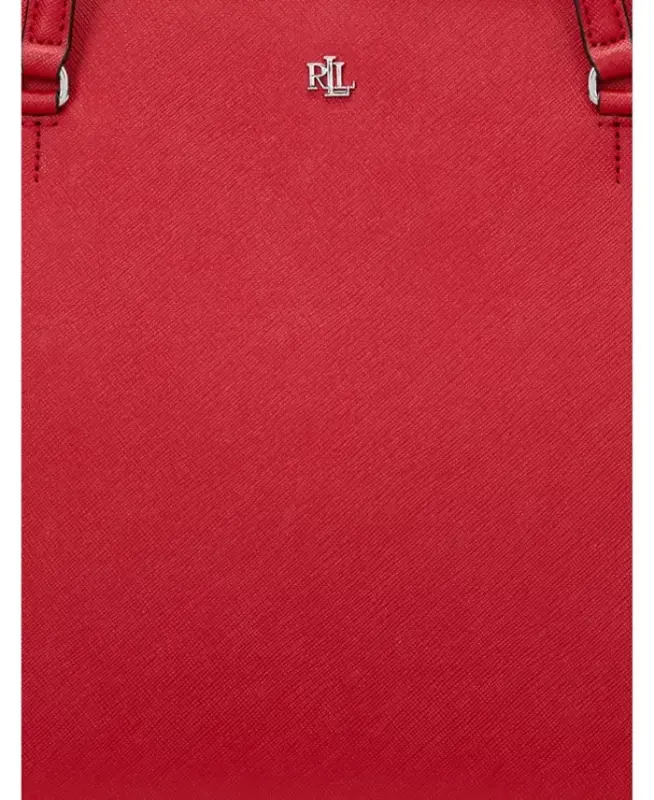 Karly Crosshatch Leather Medium Shopper Tote Bag - Festive Red - 6
