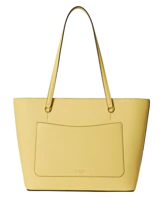Karly Crosshatch Leather Medium Shopper Tote Bag - Lemon Sorbet - 3