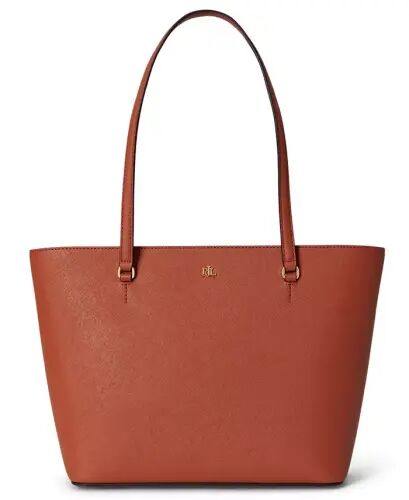 Karly Crosshatch Leather Medium Shopper Tote Bag - Red Terracotta - 1