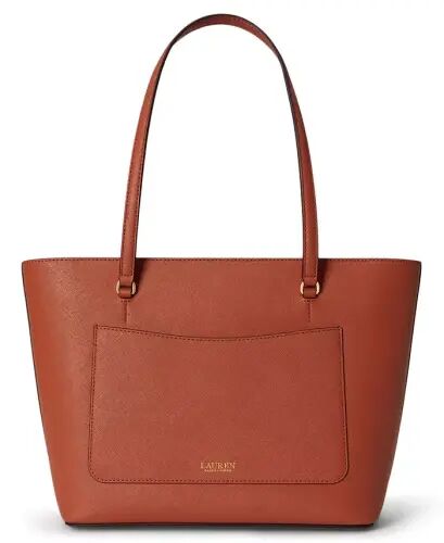 Karly Crosshatch Leather Medium Shopper Tote Bag - Red Terracotta - Lauren Ralph Lauren (1)