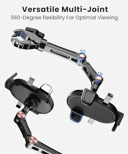 Karmus Rearview Mirror Phone Holder for Car, Rear View Mirror Phone Holder, Rotatable and Retractable Car Phone Holder Mount, Car Truck Essentials Accessories Compatible with All Cell Phones - 4