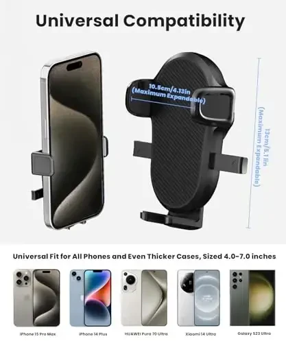 Karmus Avtomobil uchun orqa ko'zgu telefon ushlagichi, Orqa ko'zgu telefon ushlagichi, Aylanadigan va tortiladigan avtomobil telefon ushlagichi, Barcha uyali telefonlar bilan mos keladigan avtomobil yuk mashinalari uchun zarur aksessuarlar - 5