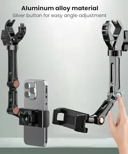 Karmus Rear View Mirror Phone Holder, Rearview Mirror Phone Holder for Car, Rotatable and Retractable Car Phone Holder Mount, Car Truck Essentials Accessories Compatible with All Cell Phones - 5