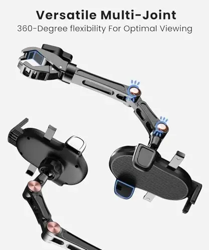 Karmus Rearview Mirror Phone Holder for Car, Rear View Mirror Phone Holder, Rotatable and Retractable Car Phone Holder Mount, Car Truck Essentials Accessories Compatible with All Cell Phones - 4