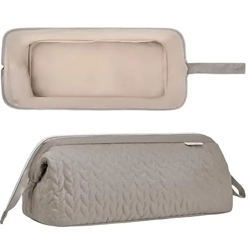 KarSyon Shark Flex Style Case for Airwrap Hair Dryer Brush Revlon Hair Tools Travel Bag Carrying Case Flat Curling Iron Organizer (Camel) - 3