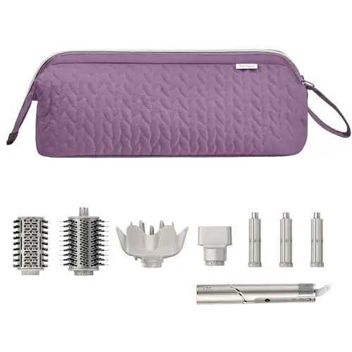 KarSyon Shark Flex Style Case for Dy son Airwrap Hair Dryer Brush Revlon Hair Tools Travel Bag Carrying Case Flat Curling Iron Organizer (Purple) - 4