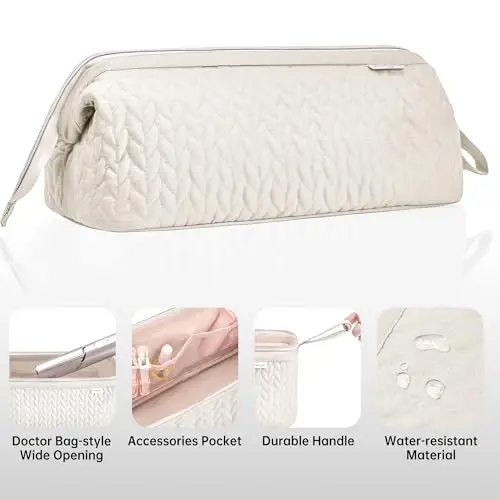 Karsyon Shark Flex Style Case for Dyson Airwrap Hair Dryer Brush Revlon Hair Tools Travel Bag Carrying Case Flat Curling Iron Organizer (Beige) - 4