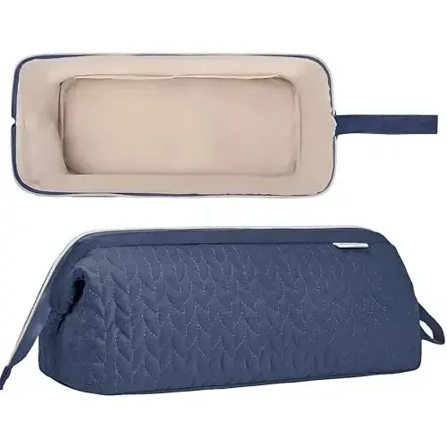 KarSyon Shark Flex Style Case for Dyson Airwrap Hair Dryer Brush Revlon Hair Tools Travel Bag Carrying Case Flat Curling Iron Organizer (Beige) - 2