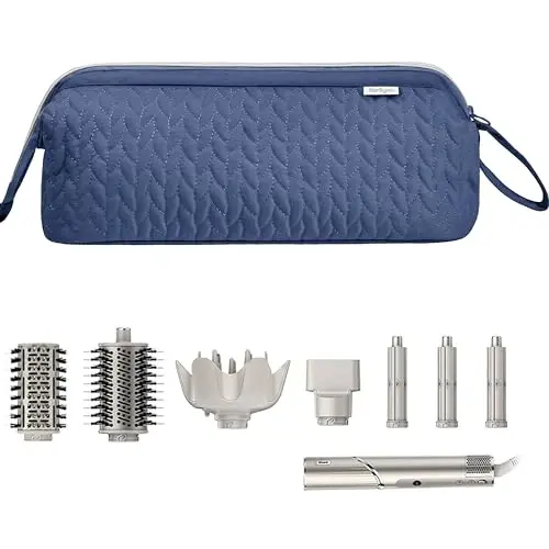 KarSyon Shark Flex Style Case for Dyson Airwrap Hair Dryer Brush Revlon Hair Tools Travel Bag Carrying Case Flat Curling Iron Organizer (Beige) - 3