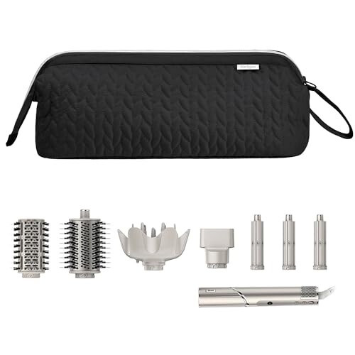 KarSyon Shark Flex Style Case for Dyson Airwrap Hair Dryer Brush, Revlon Hair Tools Travel Bag Carrying Case, Flat Curling Iron Organizer (Black) - 3