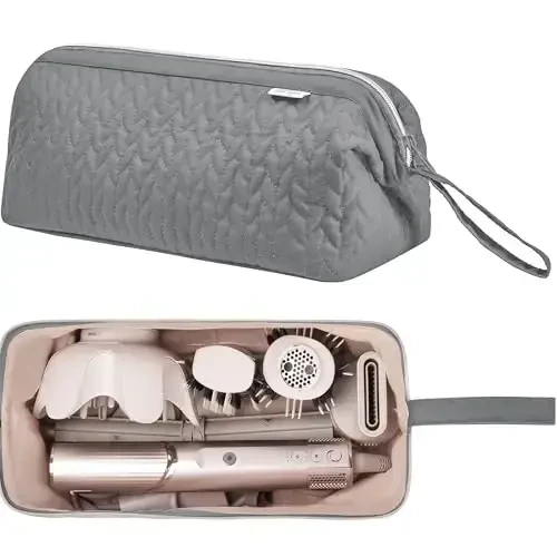 KarSyon Shark Flex Style Case for Dyson Airwrap Hair Dryer Brush Revlon Hair Tools Travel Bag Carrying Case Flat Curling Iron Organizer (Grey) - 2