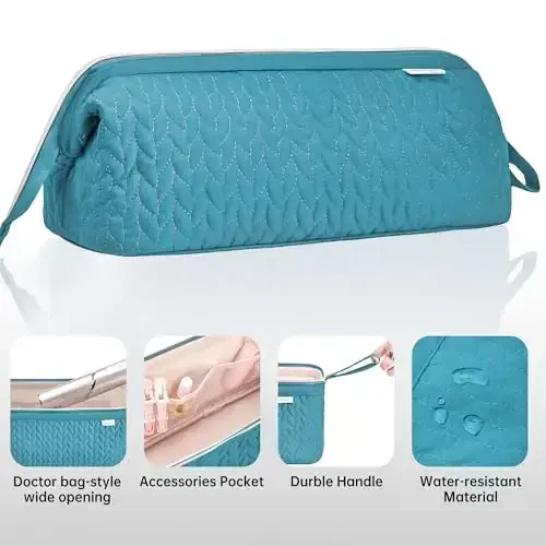 KarSyon Shark Flex Style Case for Dyson Airwrap Hair Dryer Brush Revlon Hair Tools Travel Bag Carrying Case Flat Curling Iron Organizer (Teal Blue) - 5