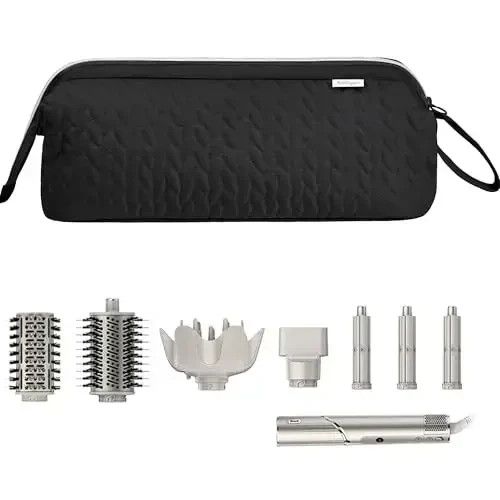 KarSyon Shark Flex Style Case for Dyson Airwrap Hair Dryer Brush Revlon Soch quritgich asboblari Sayohat sumkasi G'altak dazmol Organayzeri (Qora) 