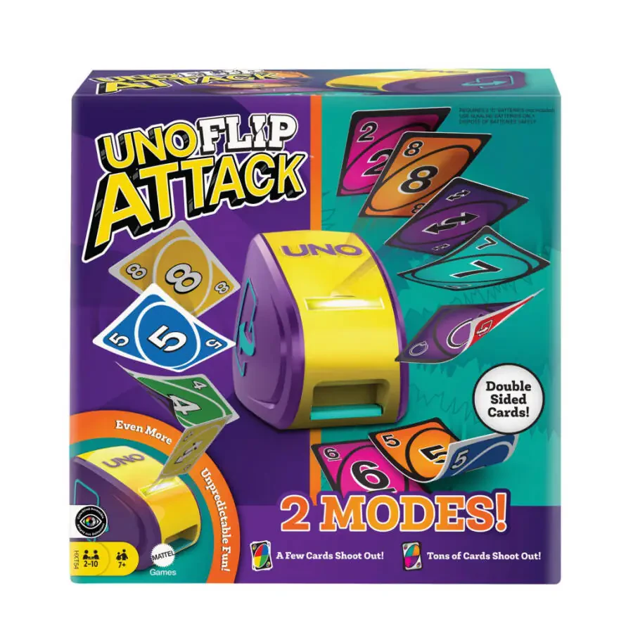 Карточная игра UNO Flip Attack для семейных вечеров, игровых вечеров, путешествий, кемпинга и вечеринок - 6