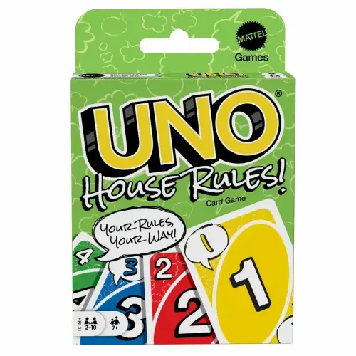 Карточная игра UNO House Rules для взрослых, семьи и игровых вечеров, путешествий, кемпинга и вечеринок - 1