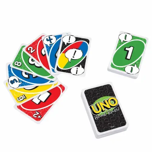 Карточная игра UNO House Rules для взрослых, семьи и игровых вечеров, путешествий, кемпинга и вечеринок - 3