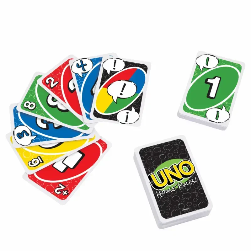 Карточная игра UNO House Rules для взрослых, семьи и игровых вечеров, путешествий, кемпинга и вечеринок - 3