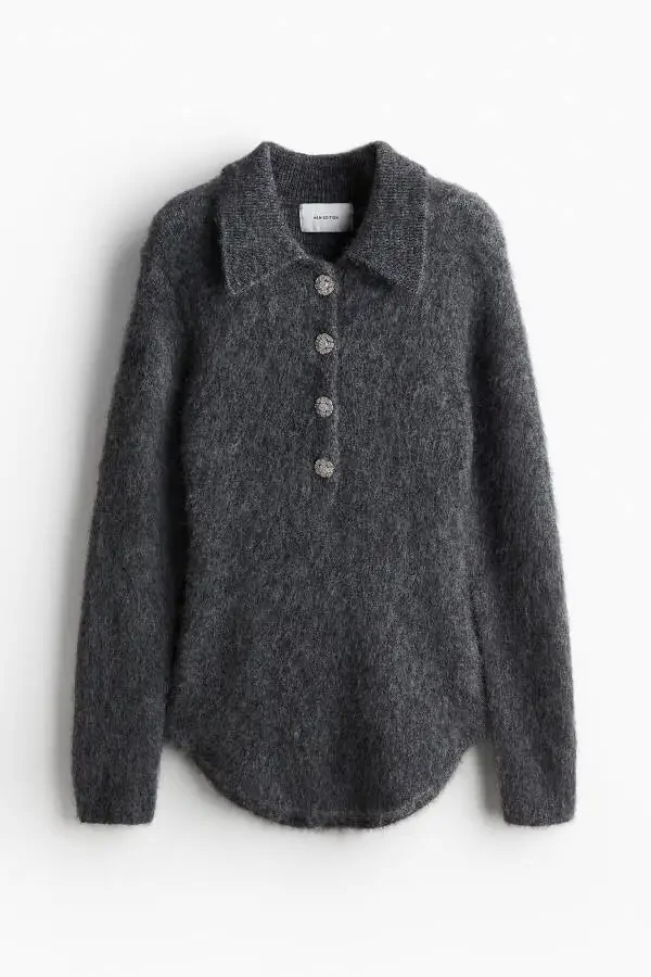 Kashmir aralashmali va yoqali sviter - 3