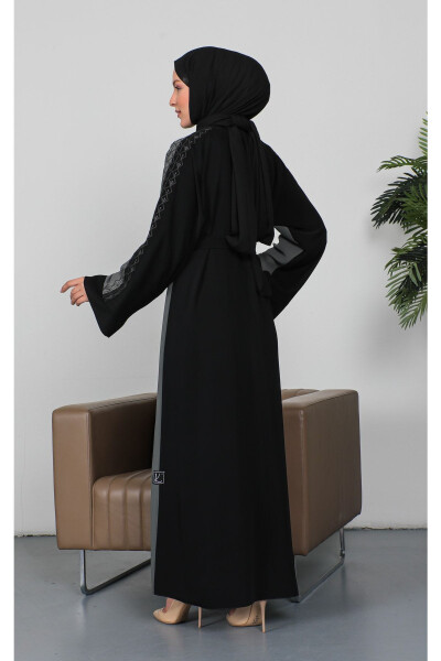 Kashta tikilgan Cupra mato Abaya - 3