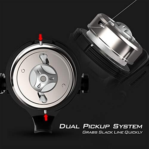 KastKing Brutus Spincast Fishing Reel,Easy to Use Push Button Casting Design,High Speed 4.0: 1 Gear Ratio,5 MaxiDur Ball Bearings, Reversible Handle for Left/Right Retrieve, Includes Monofilament Line. - 4