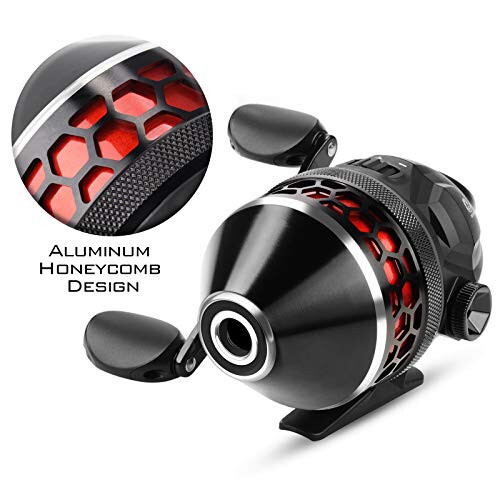 KastKing Brutus Spincast Fishing Reel,Easy to Use Push Button Casting Design,High Speed 4.0: 1 Gear Ratio,5 MaxiDur Ball Bearings, Reversible Handle for Left/Right Retrieve, Includes Monofilament Line. - KASTKING (1)