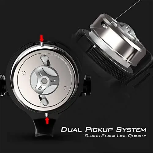 KastKing Brutus Spincast Fishing Reel,Easy to Use Push Button Casting Design,High Speed 4.0: 1 Gear Ratio,5 MaxiDur Ball Bearings, Reversible Handle for Left/Right Retrieve, Includes Monofilament Line. - 4