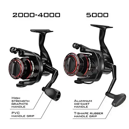 KastKing Brutus Spinning Reel, Freshwater Spinning Fishing Reels, Graphite Frame, CNC Aluminum Spool, 5.2: 1 Gear Ratio, 4+1 Ball Bearings - 4