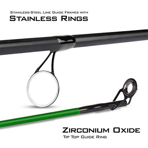 KastKing Brutus Spinning Rods & Casting Fishing Rods, Brute Tuff Composite Graphite & Glass Blanks, Stainless Steel Line Guides w/Zirconium Oxide Rings Tip Top, Chartreuse Strike Tip - 4