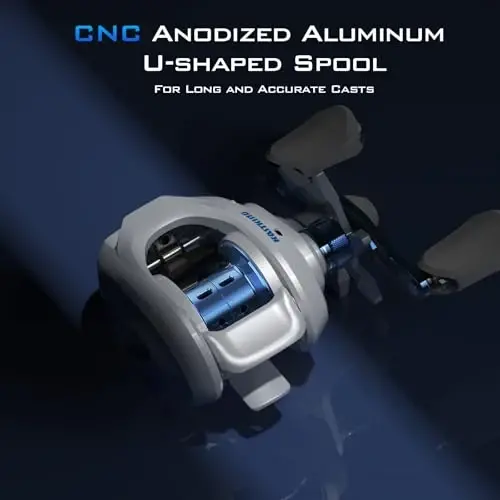 KastKing Centron Lite Baitcasting Baliq Ovlash G'altagi - Yengil, Shisha Tolali Infuziya Qilingan Neylon Ramka - 7.6 OZ - 5 + 1 Teskari Qarshi To'pli Podshipniklar, 7.1: 1 Yuqori Tezlikli Uzatmalar Kompakt Dizaynli Baliq Ovlash G'altagi - 3