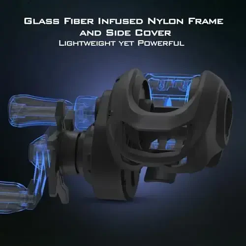 KastKing Centron Lite Baitcasting Fishing Reel – Yengil, shisha tolasi bilan to'ldirilgan neylon ramka – 7.6 OZ – 5 + 1 teskari rulmanlar, 7.1: 1 Yuqori tezlikda uzatmali ixcham dizaynli baliq ovlash g'altagi - KASTKING (1)