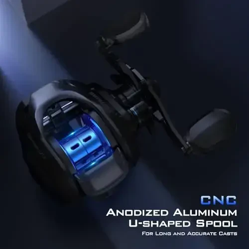 KastKing Centron Lite Baitcasting Fishing Reel – Yengil, shisha tolasi bilan to'ldirilgan neylon ramka – 7.6 OZ – 5 + 1 teskari rulmanlar, 7.1: 1 Yuqori tezlikda uzatmali ixcham dizaynli baliq ovlash g'altagi - 3