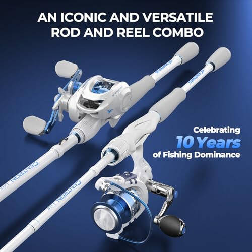 KastKing Centron Lite Fishing Rod and Reel Combo, IM6 Graphite 2Pc Blanks, Stainless Steel Guides with Ceramic Rings, Contoured EVA Handles & Fighting Butt, Split or Full Rear Handle Design, 10 Models - 3