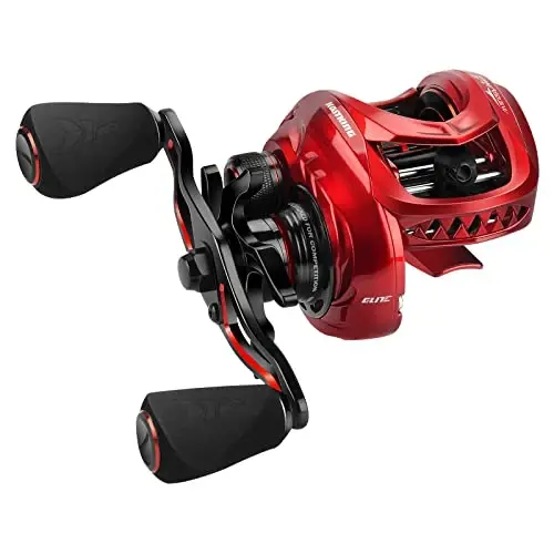 KastKing MegaJaws Elite Baitcasting Reels, Patented AMB System Eliminating Backlashes, Flipping Switch Function, 6.4oz Aluminum Frame Fishing Reel with Carbon Fiber Side Covers - 1