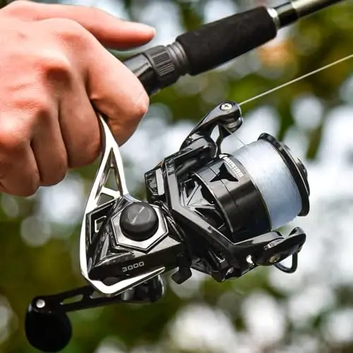 KastKing Megatron Spinning Reel, Freshwater and Saltwater Spinning Fishing Reel, Rigid Aluminum Frame 7+1 Double-Shielded Stainless-Steel BB, Over 30 lbs. Carbon Drag, CNC Aluminum Spool & Handle - 3