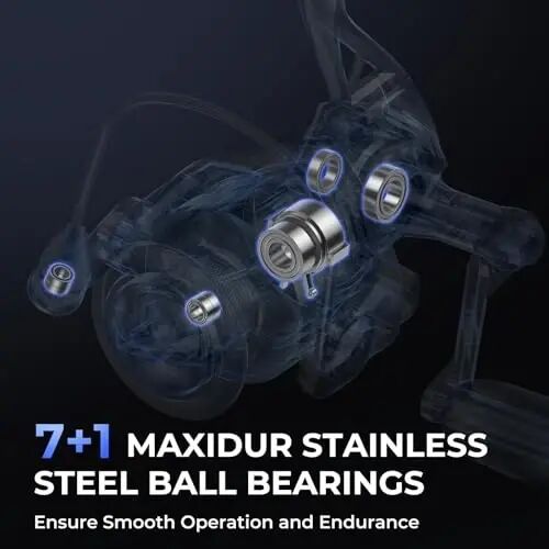 KastKing Megatron Spinning Fishing Reels with 5.2: 1 Gear Ratio | Max Drag: 39.5 lb, 7+1 BB, 13.4 oz, Aerospace Aluminum Alloy Skeletal Frame, Robot Inspired Aluminum Handle, EVA Grips - 6