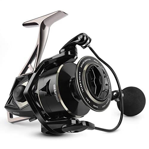 KastKing Megatron Spinning Reel, Chuchuk va Sho'r suv Spinning Balıqchilik Reel, Qattiq Alyuminiy Ramka 7+1 Ikki tomonlama Himoyalangan Zanglamaydigan Po'lat BB, 30 funtdan ortiq Uglerod Tormoz, CNC Alyuminiy Shpul va Tutqich - 1